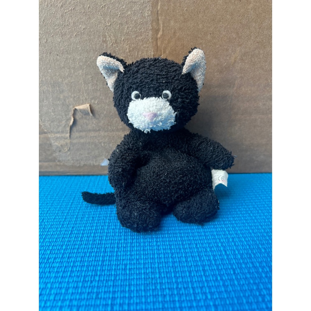 Vintage Russ Berrie Home Buddies Purry Black Cat Plush Terrycloth Towel 4156